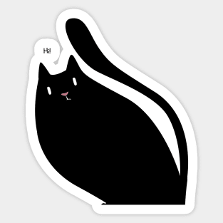 Black Cat Saying Hi! Sticker